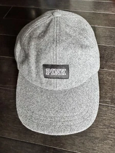 Victoria's Secret PINK Wool Logo Baseball Cap Hat Winter Heather Gray NWOT - Picture 1 of 6