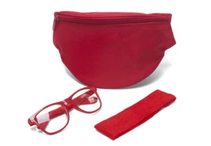 Kit de accesorios de festival con riñonera, borde de cuerno transparente y diadema - rojo - Imagen 1 de 2