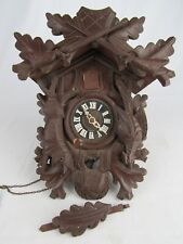 VINTAGE cuckoo clock GERMANY Black Forest BACHMAIER & KLEMMER hunter old antique