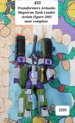 2002 Transformers Armada MEGATRON green tank Incomplete Leader Class 10" 1231 - Image 1 of 4