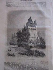 Donjon des Saintins ( dpt de l'Oise ) 1855 Gravure Article de presse - Picture 1 of 1