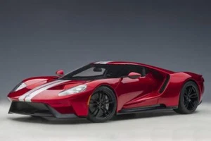 1:12 Autoart Ford Usa Gt 2017 Liquid Red Silver Stripes AA12106 Modellino - Foto 1 di 2