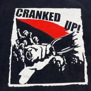 Cranked Up! Men’s Black Band T Shirt Size Large Y2K - Picture 1 of 9