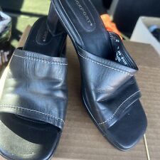 Rockport Womens Leather Black Slide Shoes 6.5