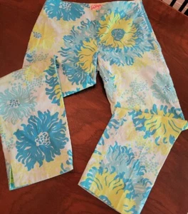 Lilly Pulitzer Resort Fit Ankle Pant Green Blue Size 4 - Picture 1 of 8