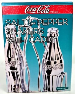 Coca Cola "Salt And Pepper Shaker Set " - Die Cast Chrome Plated Metal NOS - Picture 1 of 7