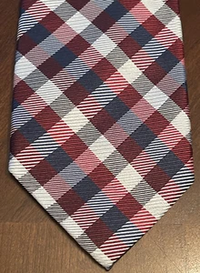 Chaps Red Blue Hand Made 100% Silk Men’s Neck Tie Made In China - Picture 1 of 9