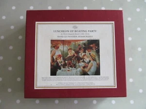 VINTAGE OPTIMAGO WOODEN JIGSAW PUZZLE BOATING PARTY RENOIR HAND CUT 600 PCS - Picture 1 of 7