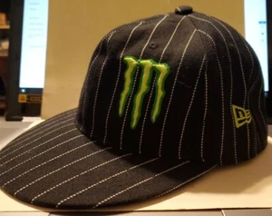 CITY BIG Baseball Cap MONSTER ENERGY Black Striped NEON GREEN Hat NWOT S 7 - Picture 1 of 6