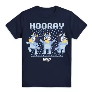Bluey Boys' Short Sleeve Graphic "Hooray" Short Sleeve Shirt, Sizes 4-16 - Picture 1 of 4