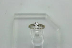 14k White Gold Diamond Flower Cluster Engagement Ring Size 9.25 - Picture 1 of 9