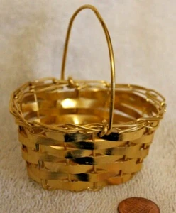 Aluminium Gold Mini Korb zum Basteln oder Ostern oval D - Bild 1 von 2