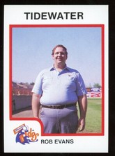 1987 Pro Cards Tidewater Tides ROB EVANS RC METS RADIO ANNOUNCER