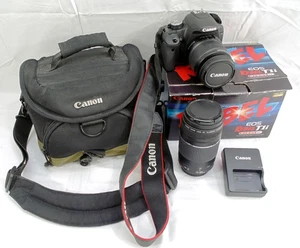 Canon EOS Rebel T1i 500D Digital Camera 18-55mm 75-300mm Lens Low Shutter DSLR - Picture 1 of 12
