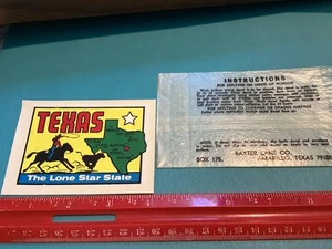 CALCOMANÍA DE TOBOGÁN ACUÁTICO 3 X 4 PULGADAS ESTADO DE TEXAS. "EL ESTADO DE LA ESTRELLA SOLITARIA" - Imagen 1 de 2
