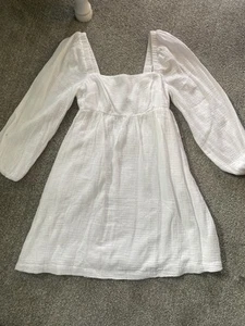Nuevo con etiquetas Vestido boho babydoll manga larga blanco Jcrew para mujer xs  - Imagen 1 de 2