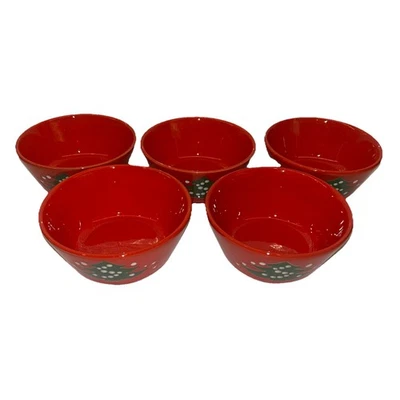 (5) Waechtersbach Rojo Árbol de Navidad Cerámica Cupé Sopa Cereal Cuenco 4 7/8" Foto 1 de 4