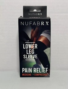 NUFABRX Lower Leg Compression Sleeve with Capsaicin Pain Relief One Size - Picture 1 of 7
