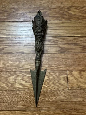 Antique Bronze Buddhist Phurba - Ritual Dagger 12" Long - Image 1 of 4