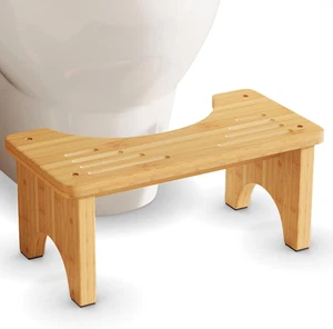 Wooden Toilet Stool, 7 Inch Potty Squat Stool, Non-Slip Foot Stool for Bathroom - Picture 1 of 12