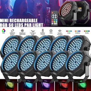 Recargable Par Light 90W RGB Alimentado por Batería Inalámbrico 60LED DJ Uplights Control Remoto - Imagen 1 de 15