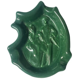 Cenicero de cerámica esmaltada verde vintage con diseño arriesgado gay años noventa 4-1/2" - Imagen 1 de 6