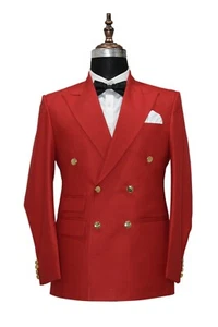 Men Red Suits Designer Wedding Dinner Suits (Coat + Pant) - Picture 1 of 5