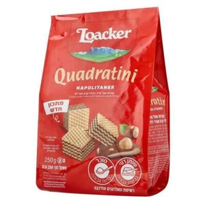 Loacker Quadratini Napolitaner Wafer Cubes Hazelnuts Cream Kosher 250g - Picture 1 of 1