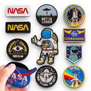 Astronaut NASA Embroidered Sew On Hook Loop Patch Badge Bag Fabric Craft Sticker