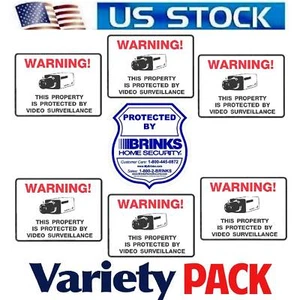 Home Windows Surveillance Security Camera Video Stickers Warning Decal Signs - Picture 1 of 3