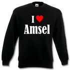 Sweatshirt Sweater I Love Amsel f&#252;r Damen Herren und Kinder Farben Schwarz Weiss
