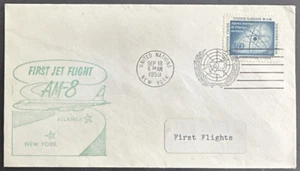United Nations UN 1959 Cover 1st Jet Flight AM-8 New York Atlanta - Picture 1 of 2