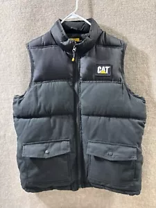 Caterpillar CAT Canvas Work Vest Mens Size XL Black Duck Coat Full Zip Lined - Picture 1 of 5
