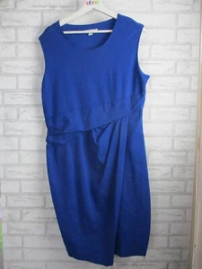 Trenery womens pencil dress ruched cobalt blue XL, 16 sleeveless - Picture 1 of 10