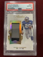 Barry Sanders 2021 Panini Flawless Gold Game Used Patch 22/25 PSA 10 Gem Mt