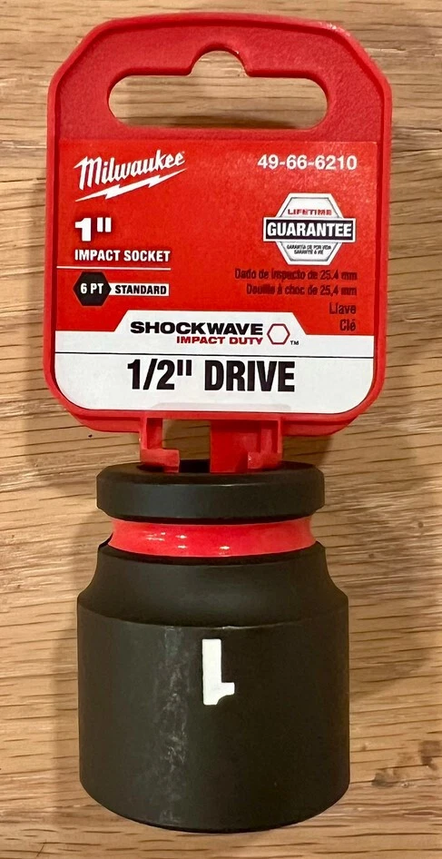 Milwaukee Shockwave  1/2" Drive Shallow Impact 1" Socket 6pt 49-66-6210 - Image 1 of 1