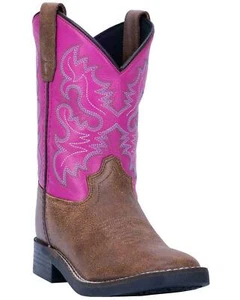 Dan Post Boots Unisex Children's Punky Cowboy Boot DPC3979 Youth Tan/Pink - Bild 1 von 4