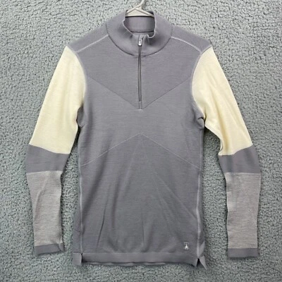 Smartwool Womens Medium Intraknit 250 Gray Pullover 1/4 Zip Thermal Base Layer - Image 1 of 4