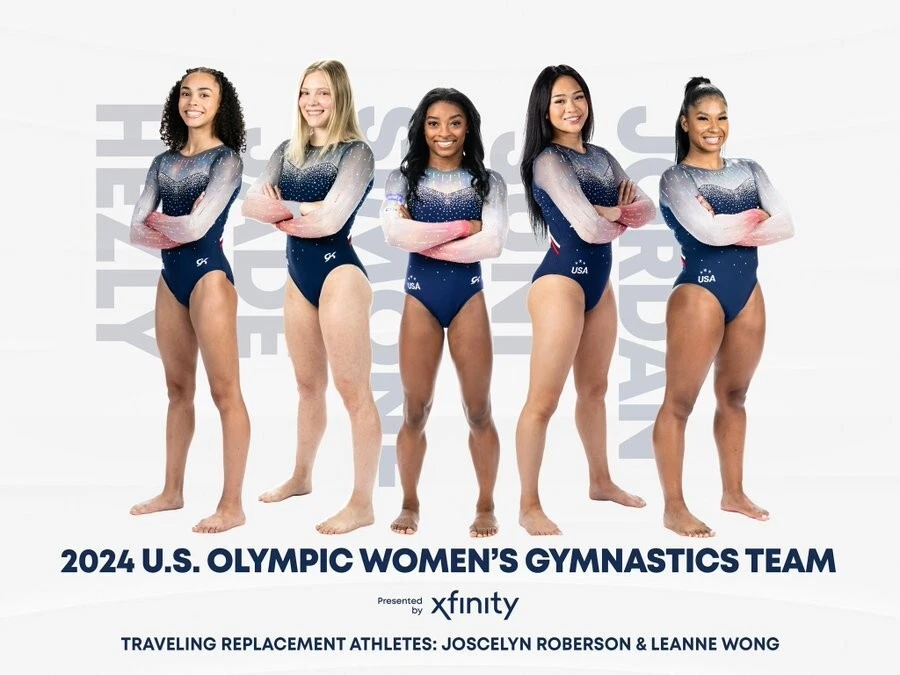 2024 Париж Олимпийских игр женщин гимнастики США - 8 1/2 X 11 - глянцевая фотография - Изображение 1 из 1