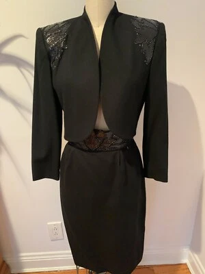 Nicole Miller Vintage Embellished Jacket, Skirt & Blouse Snakeskin&Beaded 3pc. - Image 1 of 4