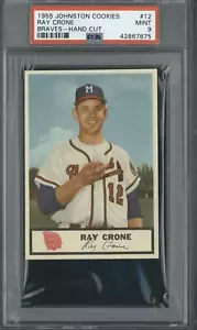 Johnston Cookies Braves #12 Ray Crone 1955 PSA 9 (1 de 1) - Imagen 1 de 2