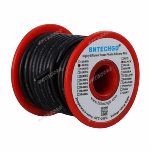 14 Gauge Flexible Silicone Wire Black 40 feet 600V 200 deg C Tinned Copper Wire - Picture 1 of 7