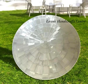 12" Selenite Stone Center Table Healing Crystal Gemstones Inlay Cafeteria Decors - Picture 1 of 6