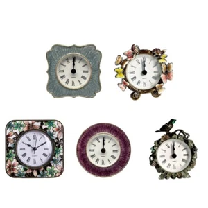 Small Table Clock with Enamel Color Metal Clocks Quiet Timekeeping - Picture 1 of 13