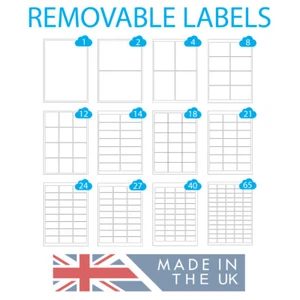 Removable Labels On A4 Sheets, Peelable White Paper Stickers, Low Tack A4 Labels - Picture 1 of 29
