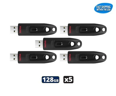 Sandisk Ultra 128GB USB 3.0 Flash Drive Thumb Drive Pen Drive (5 Pack) - Image 1 of 4