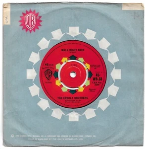 Walk Right Back by The Everly Brothers 7" 45RPM single 1961 WB 33 *EX-* - Picture 1 of 2