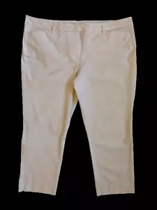 Worthington Size 18 (40x23.5) White Ankle Pants Stretch Flat Front Women's - Picture 1 of 9