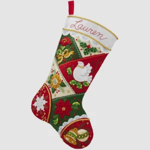 Bucilla, Elegant Patchwork, Felt Applique Christmas Stocking Kit, 18" (89261E) - Picture 1 of 1