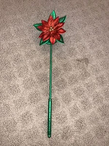 Vintage Poinsettia Christmas Holiday Candle Snuffer Extinguisher 12” - Picture 1 of 3